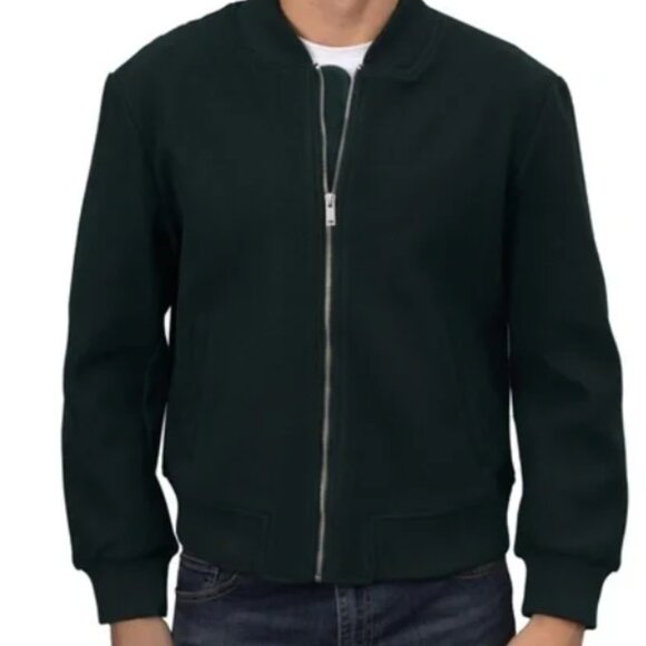 Men's Bagatelle HOMME Dark Forest Green /Black Aviator Bomber Jacket Med NWT - Picture 9 of 11